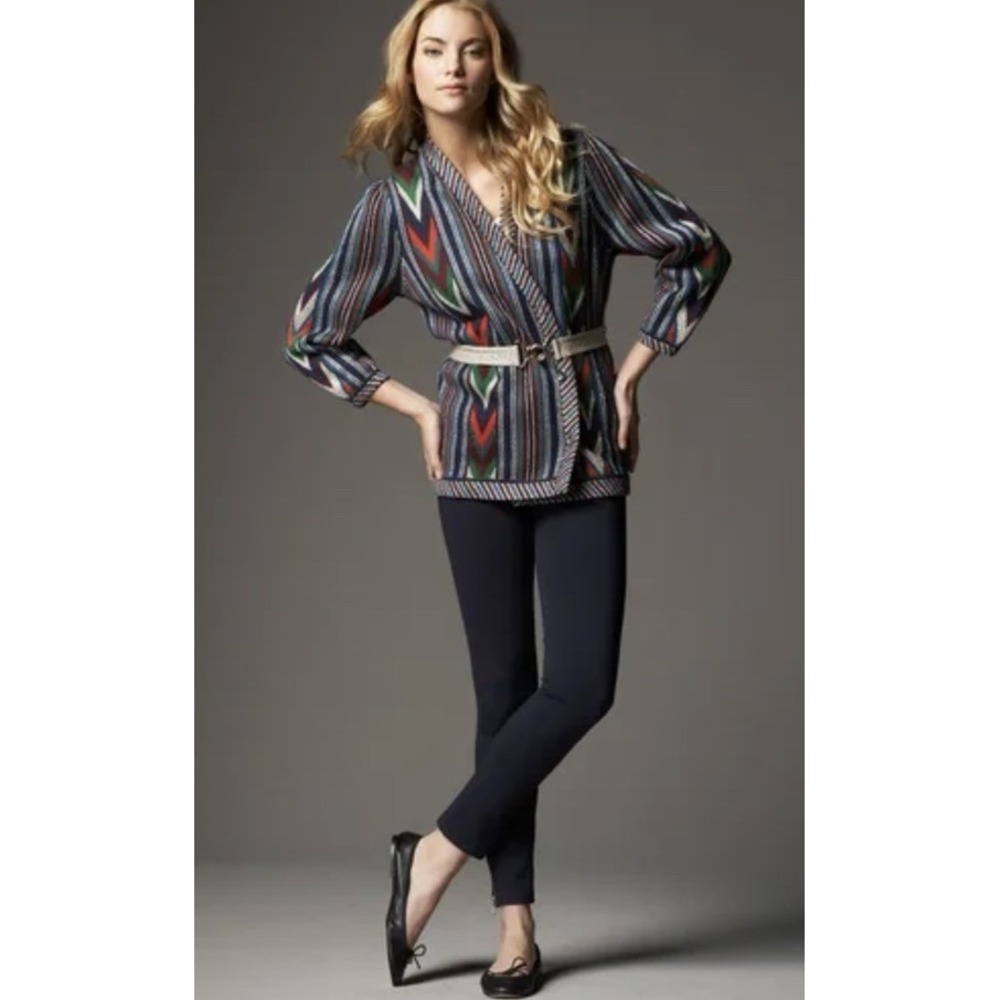 Marc by Marc Jacobs multicolor sparkly chevron striped knit jacket Cardi Sz L